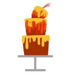 Tall Red Cake On A White Background