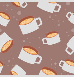 White Cappuccino Cup Pattern