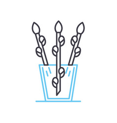 Willow Branch Line Icon Outline Symbol