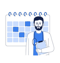 Doctor With Calendar Flat Concept