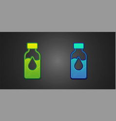 Green And Blue Oil Petrol Test Tube Icon Isolated