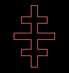 Neon Cross Papal Roman Church Red Color Image