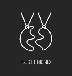 Best Friend Chalk White Icon On Black Background