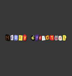 Colorful Newspaper Alphabet Text Merry Christmas