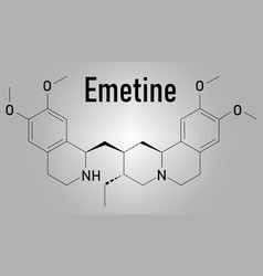 Emetine Molecule Skeletal Formula