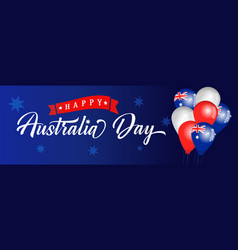 Happy Australia Day Flag Balloons Poster