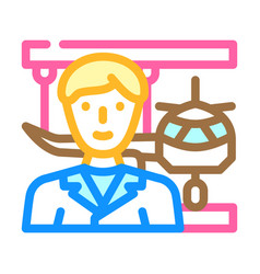 Aeronautical Engineer Worker Color Icon