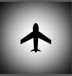 Airplane Silhouette Icon Or Passenger Plane