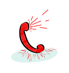 Hotline Customer Service Icon With Red Ringing