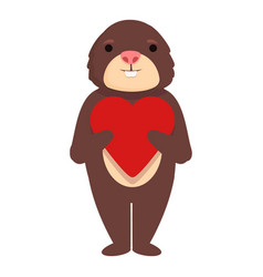 Mole Love Heart Icon Cartoon Cute Animal