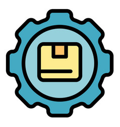 Parcel Gear Shipping Icon Flat