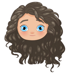 Smiling Character With Curly Hair And Blue Eyes