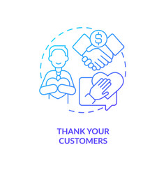 Thank Your Customers Blue Gradient Concept Icon