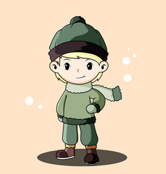 Cute Winter Boy Green