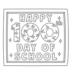 Happy 100th Day Of School Isolated Coloring Page