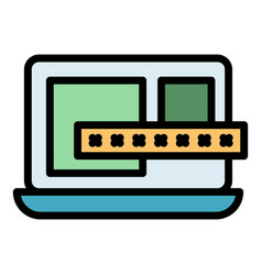 Laptop Password Icon Flat