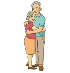 Old Couple Hugging