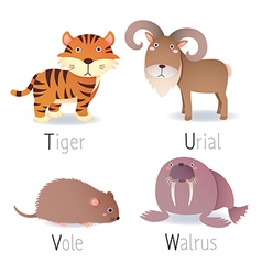 Alphabet With Animals From T To W Set 2