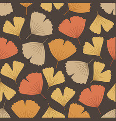 Autumn Seamless Pattern With Colorful Ginkgo