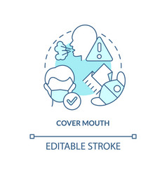 Cover Mouth Turquoise Concept Icon