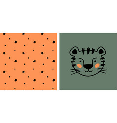 Hand Drawn Tiger For Baby Clothes