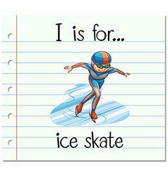 Flashcard Letter I Is For Ice Skate