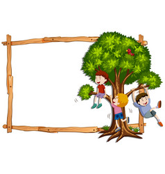 Frame Template With Kids Climbing The Tree