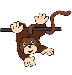 Funny Monkey Hanging From Iron Bar