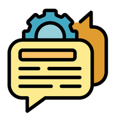 Gear System Chat Icon Flat