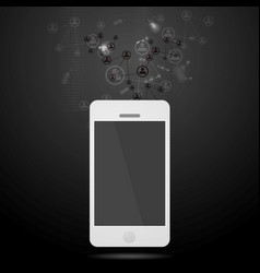 Team Connect Abstract Background With Mobile Phone