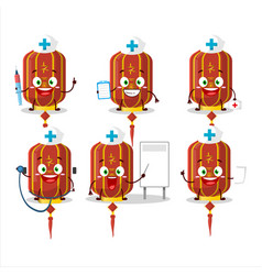 Doctor Profession Emoticon With Red Chinese Long