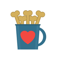 Dog Bones In A Bowl With A Heart