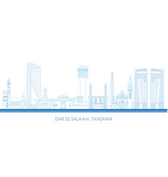 Outline Skyline Of City Dar Es Salaamtanzania