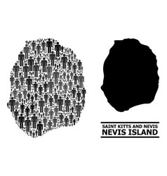 Population Mosaic Map Nevis Island