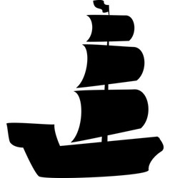 Ship Silhouette Icon For Columbus Day