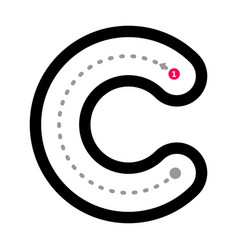 Tracing Alphabet Letter C Lowercase Prewriting