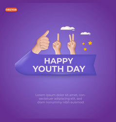 Happy Youth Day 3d Design