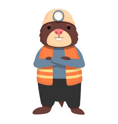 Miner Mole Icon Cartoon Forest Animal