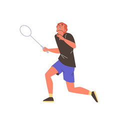 Of A Man With A Racket On An