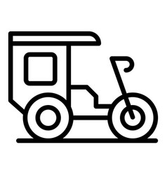 Rickshaw Icon Outline Trishaw Bike