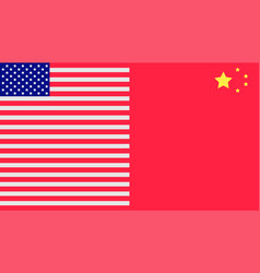 Trade War Concept United States And China Flag