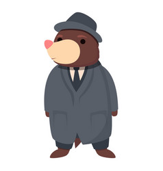 Mole Secret Agent Icon Cartoon Cute Animal