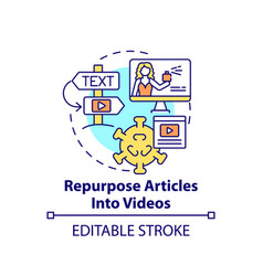 Repurpose Articles Into Videos Concept Icon