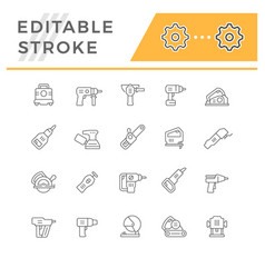 Set Line Icons Of Power Tool