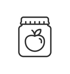 Baby Food Jar Line Icon On White Background