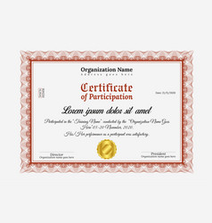 Certificate Participation Template