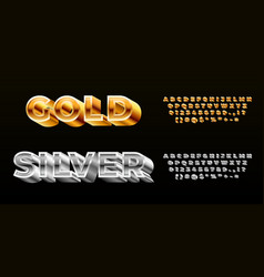 Gold Silver Font Styling Alphabet Modern 3d