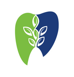 Green Fresh Tooth Dental Leaf Logo Design