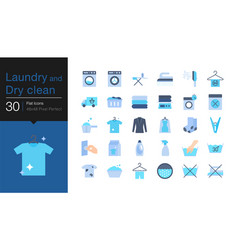 Laundry And Dry Clean Icons Flat Design