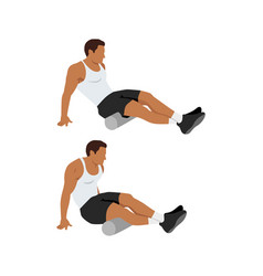 Man Doing Foam Roller Hamstring Stretch Exercise